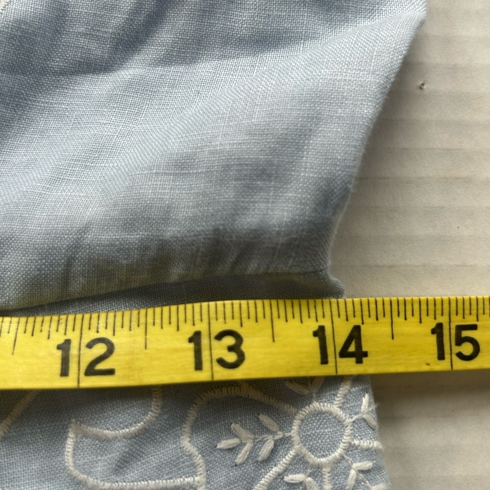 J. PETERMAN Elegant Lace Sleeveless 100% linen floral Light Blue Sz 2 - Picture 10 of 14